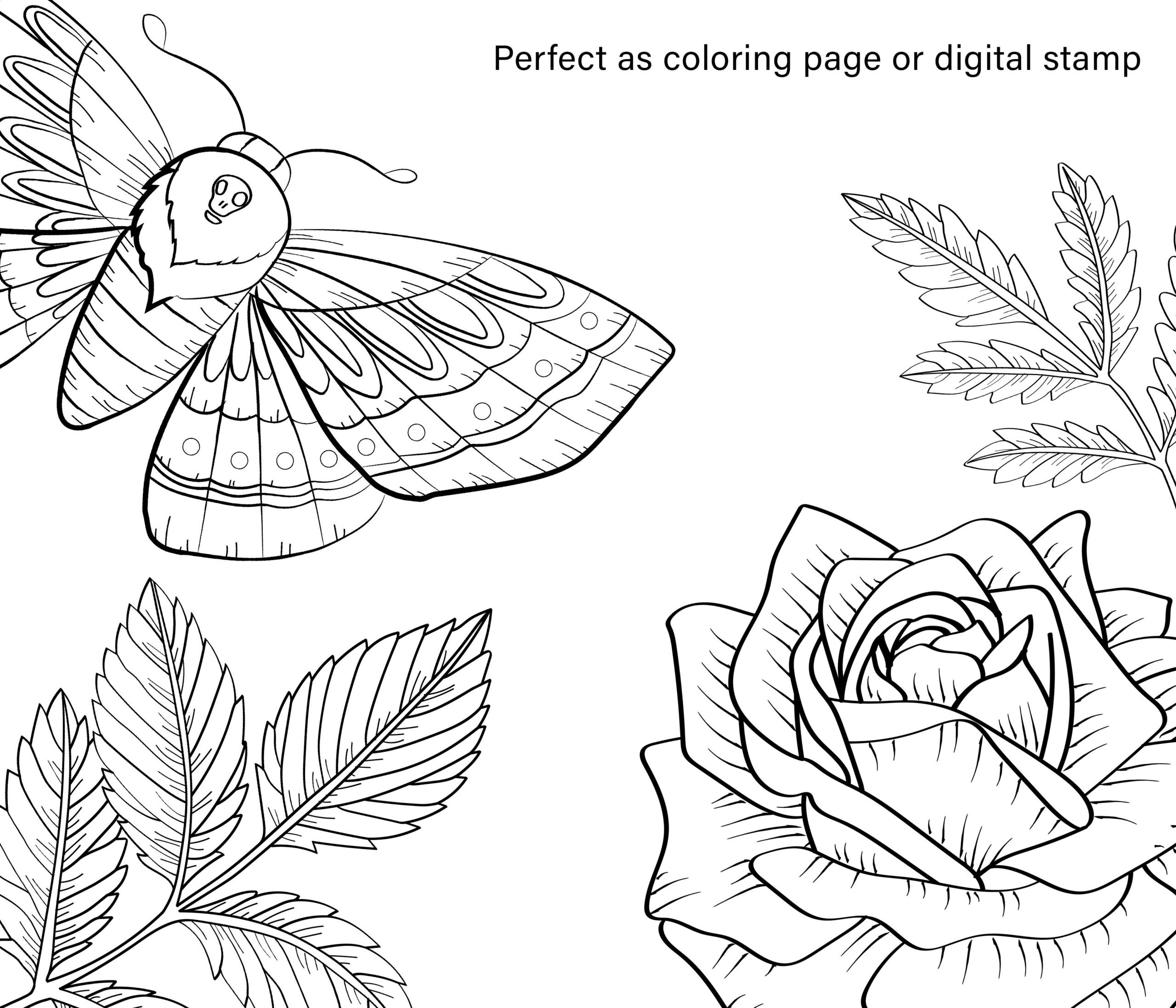 Day Of The Dead Coloring Page Dia De Los Muertos Clipart By Svetlana Sintcova TheHungryJPEG