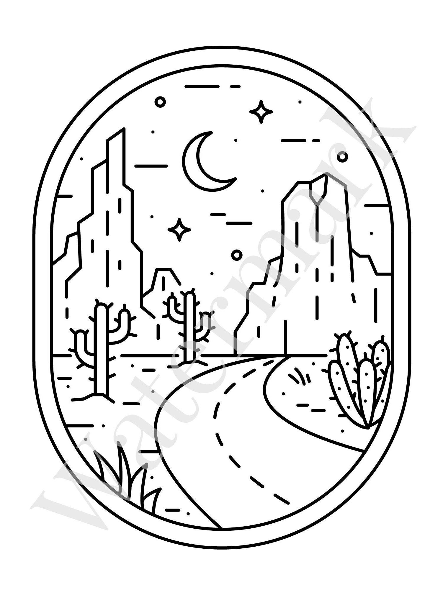 Desert Coloring Pages Coloring Pages Landscape Western Coloring Pages Cowboy Coloring Page Adult Coloring Pages Etsy UK