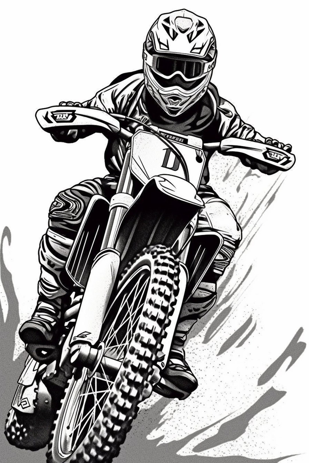 Digital Dirt Bike Coloring Pages Etsy UK