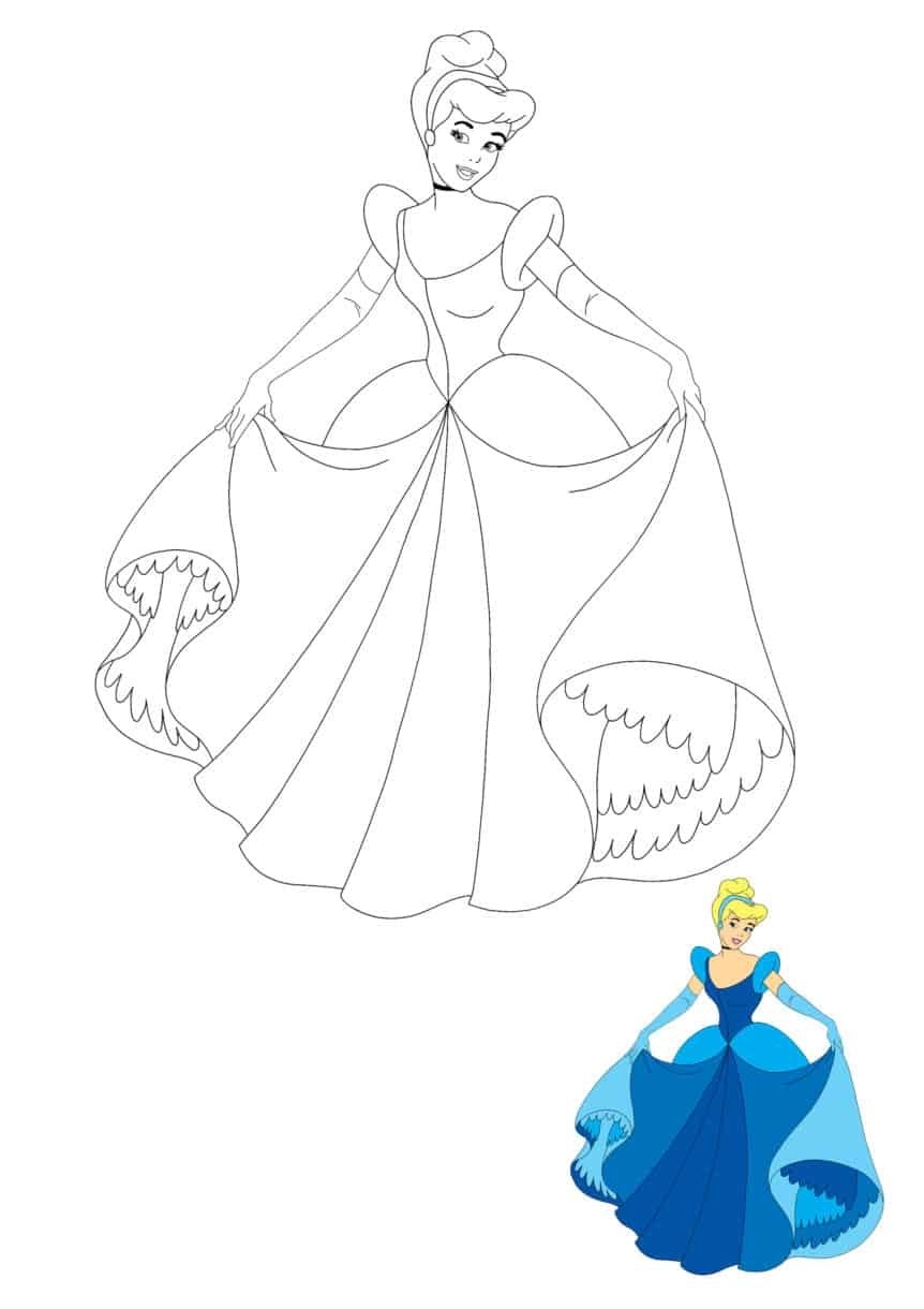 Disney Princess Cinderella Coloring Pages 2 Free Coloring Sheets 