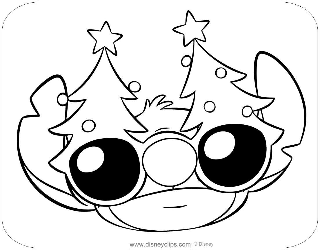 Disney Stitch Christmas Coloring Pages Disneyclips