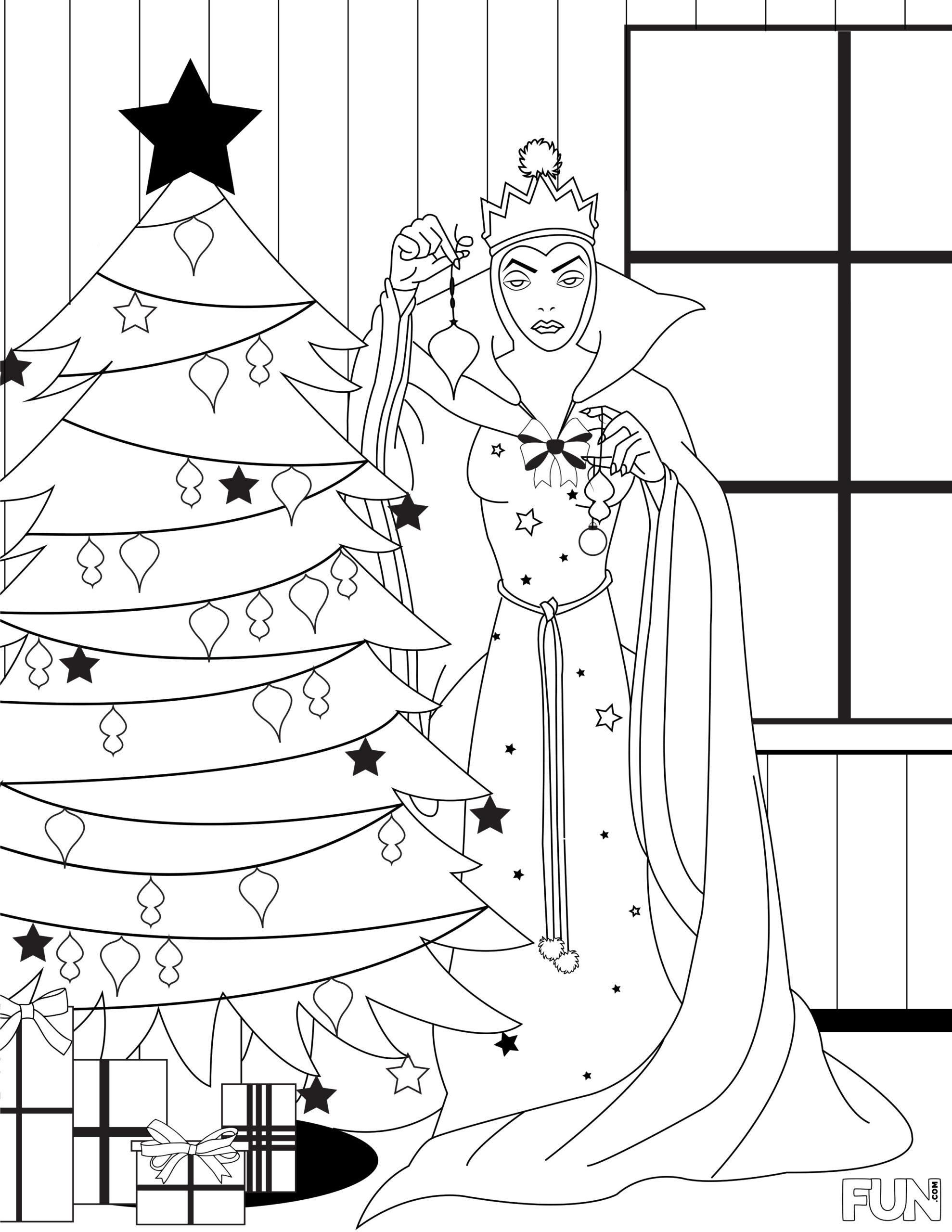 Disney Villains Christmas Coloring Pages Fun Family Crafts