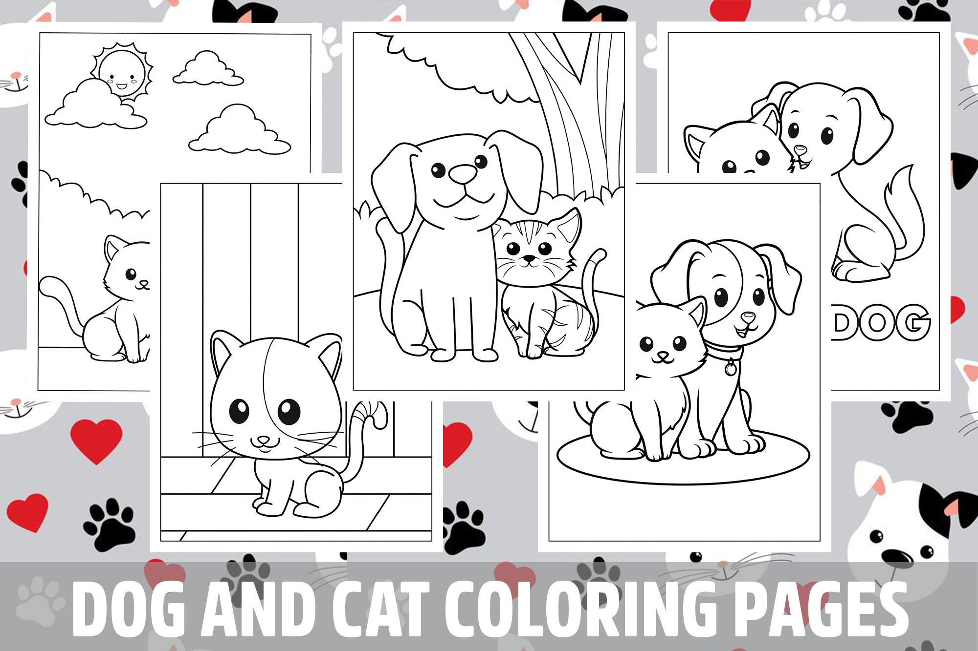 Dog And Cat Coloring Pages For Kids Girls Boys Teens Birthday School Activity Made By Teachers