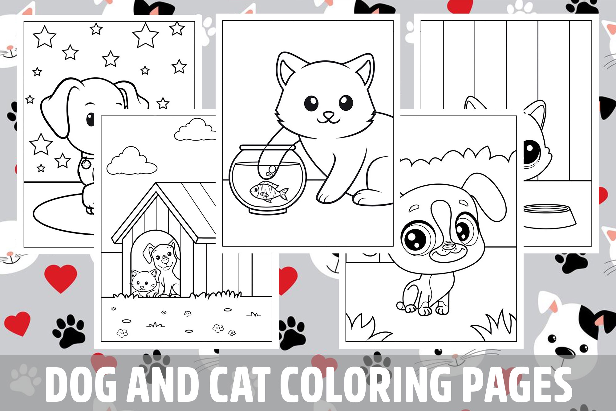 Dog And Cat Coloring Pages For Kids Girls Boys Teens Birthday School Activity Made By Teachers