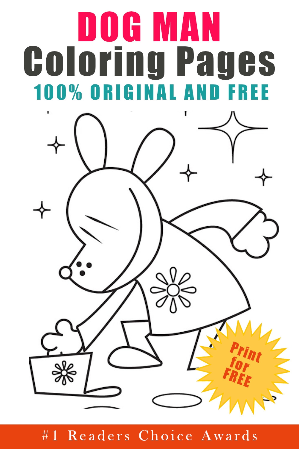 Dog Man Printable Coloring Pages