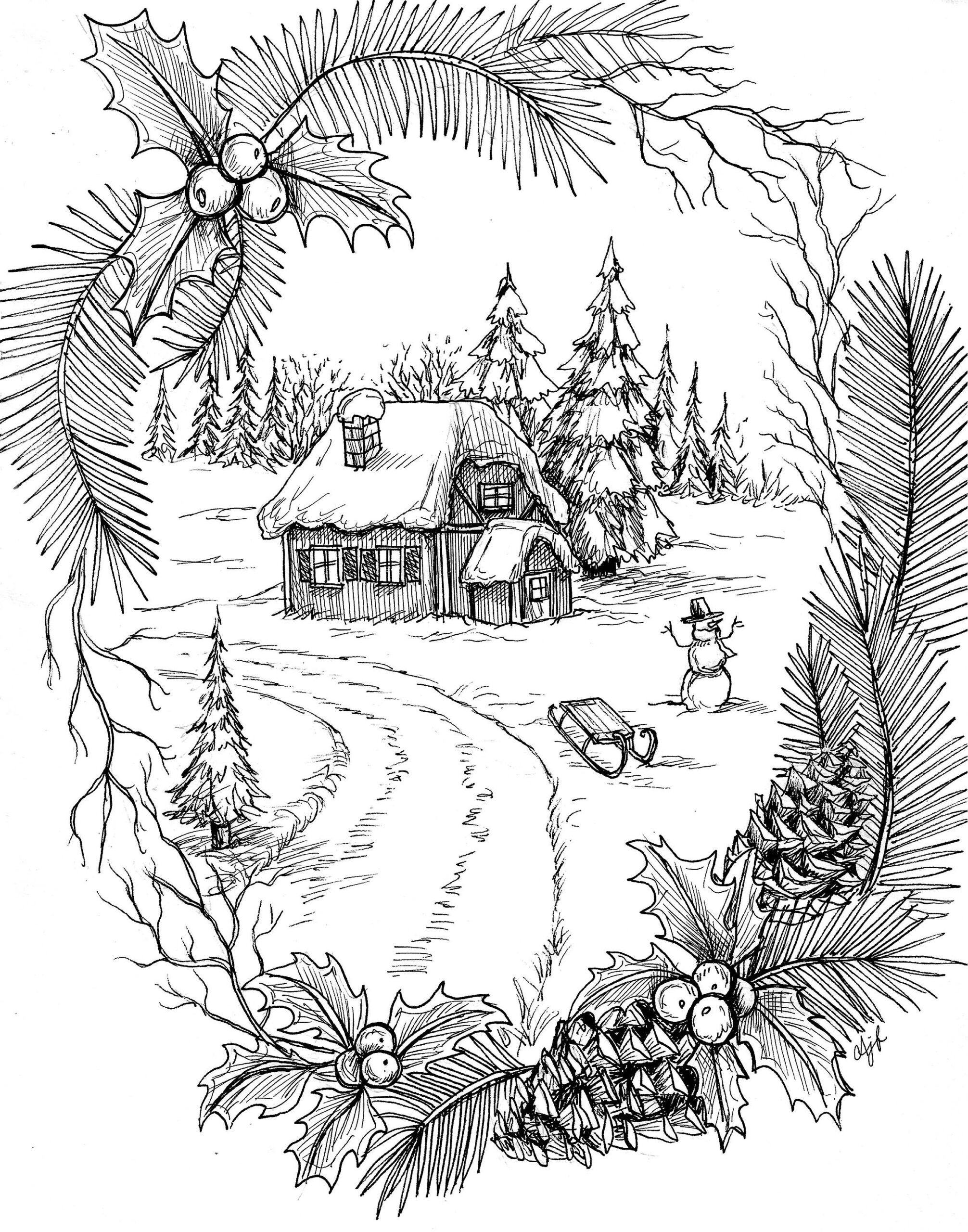Free Winter Adult Coloring Pages