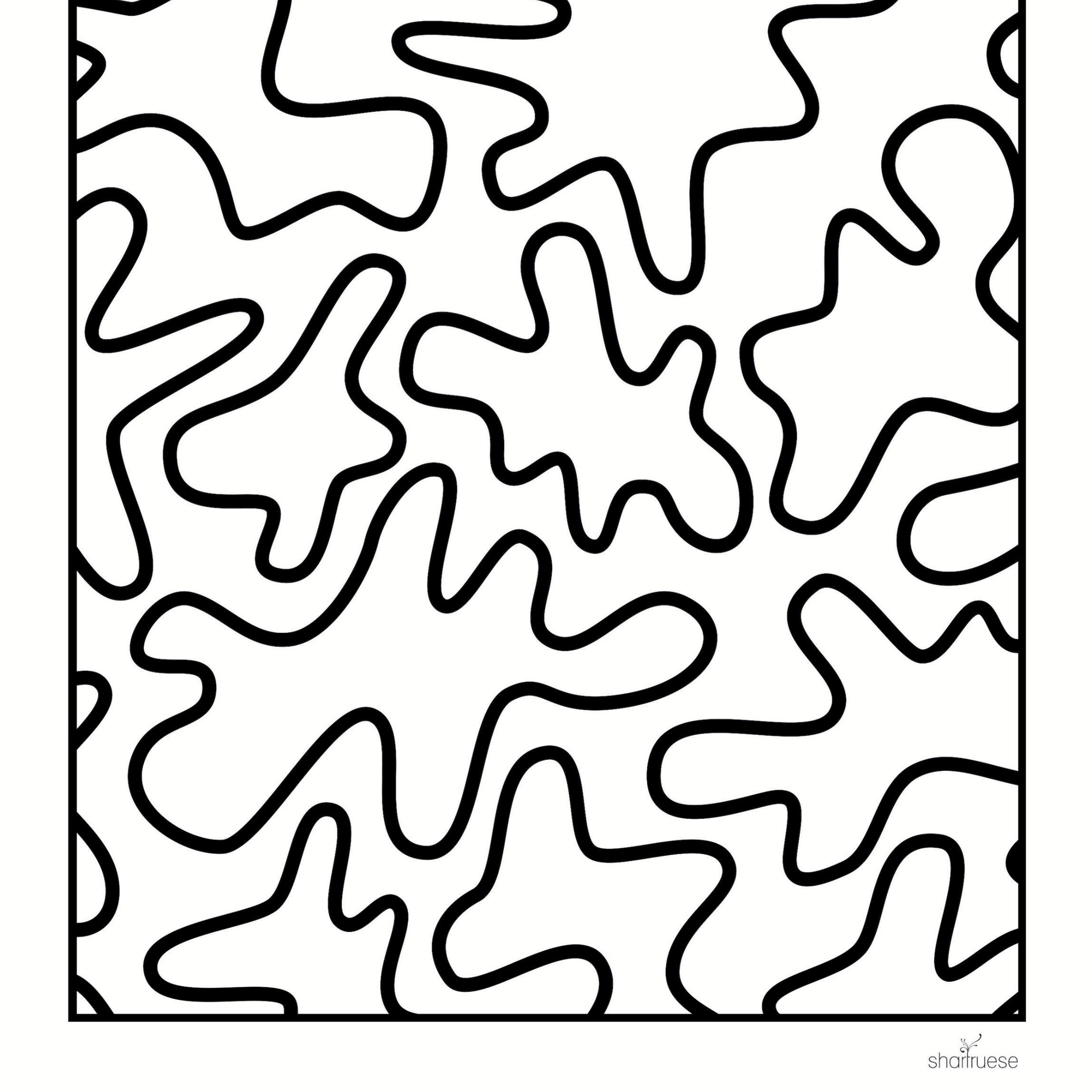 Easy Bold Patterns Colouring Pages Instant Download 