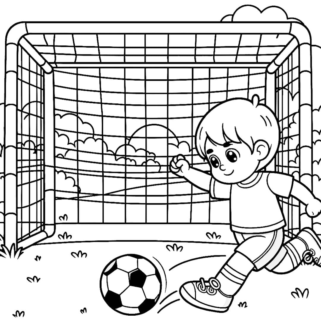 Easy Football Coloring At The Park
