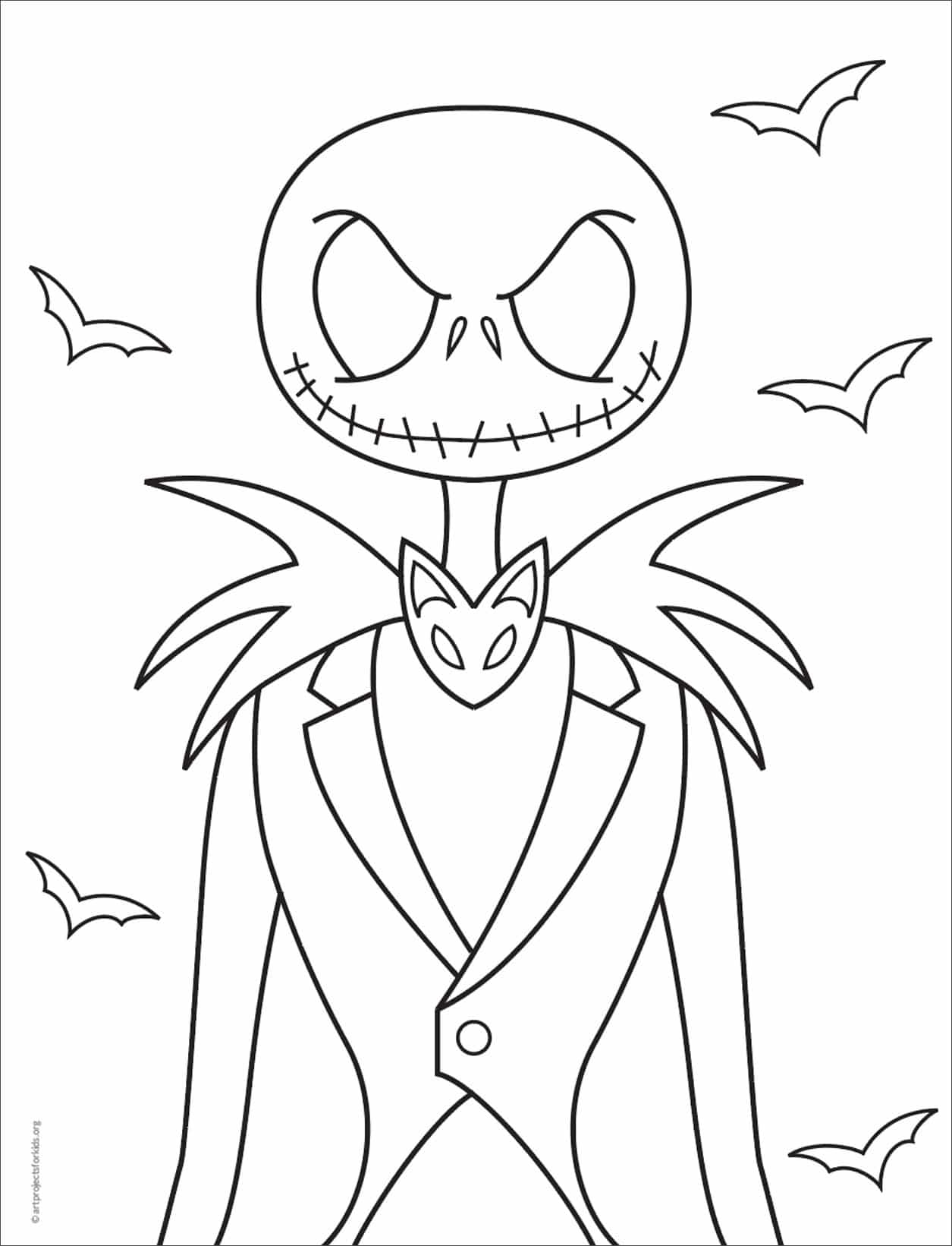 Easy How To Draw Jack Skellington And Jack Coloring Page