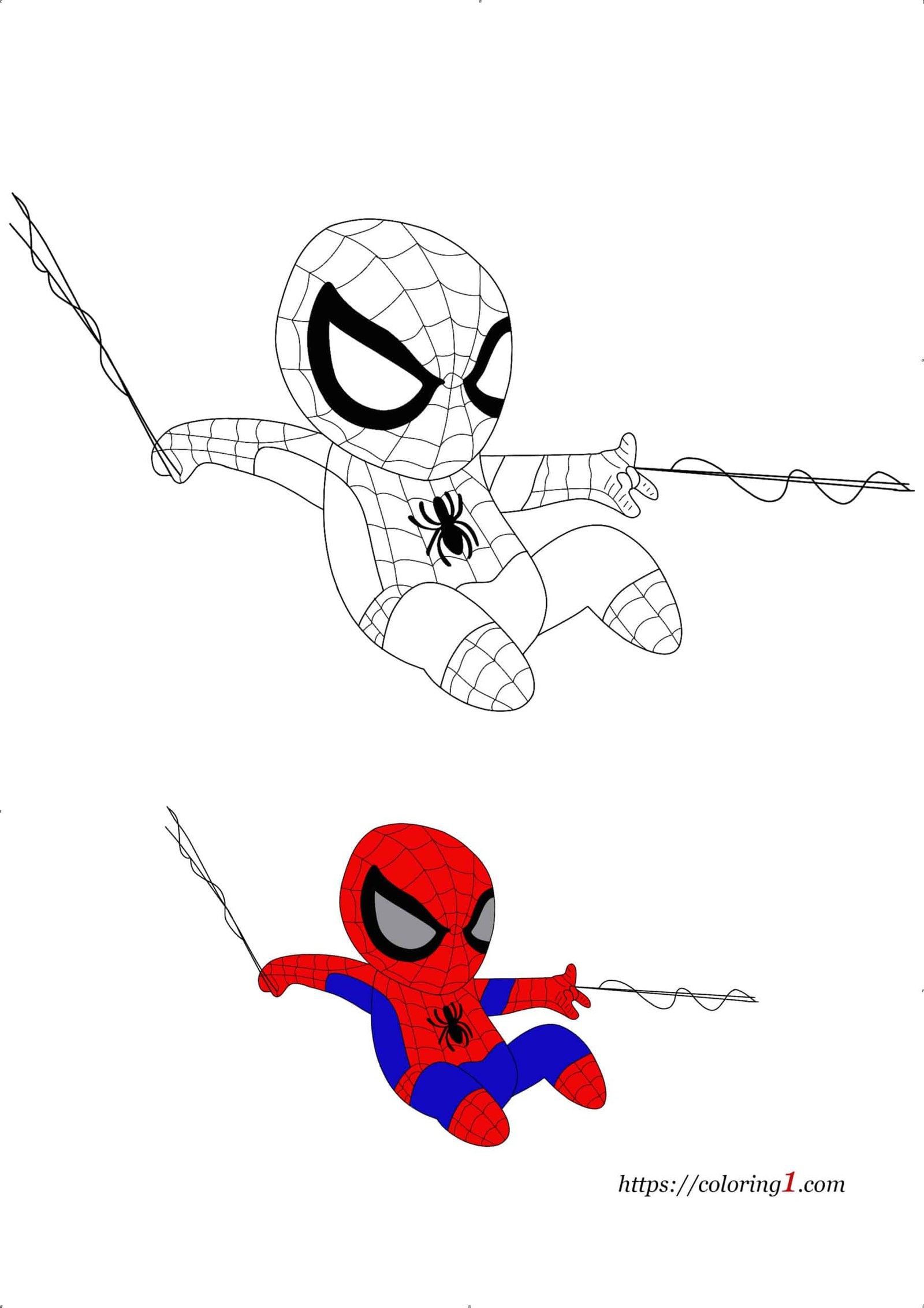 Printable Full Page Spiderman Coloring Pages