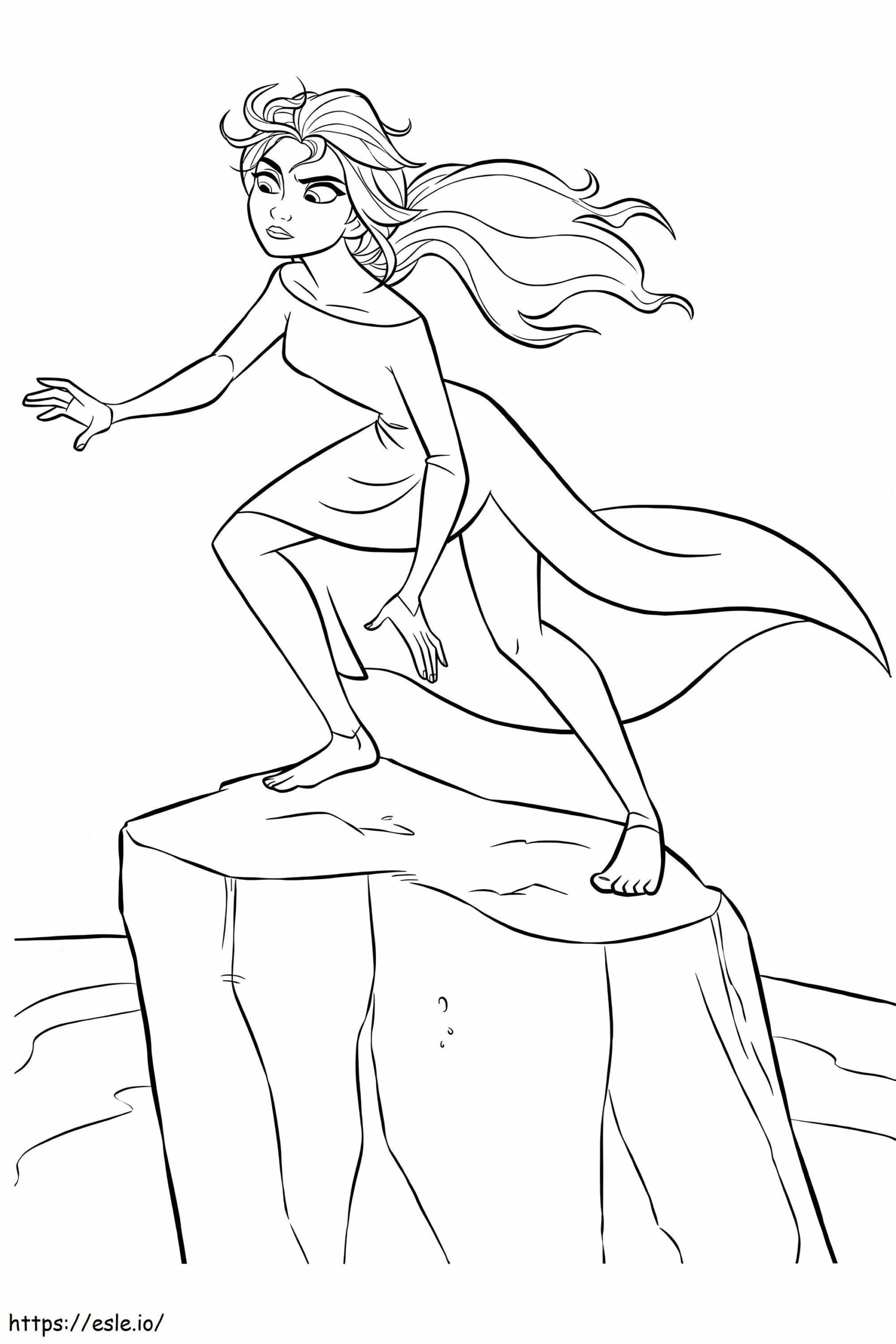 Elsa On Ice Coloring Page