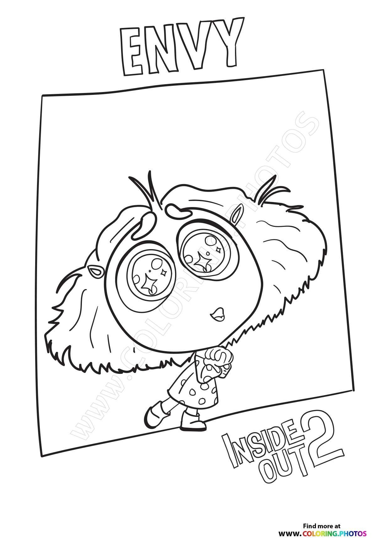 Envy Inside Out 2 Coloring Pages For Kids