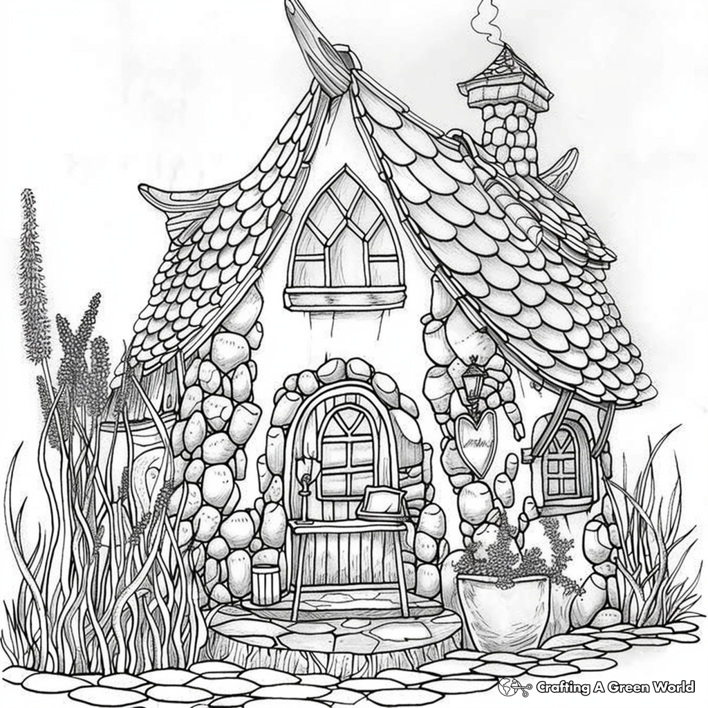 Free Printable Fairy House Coloring Page