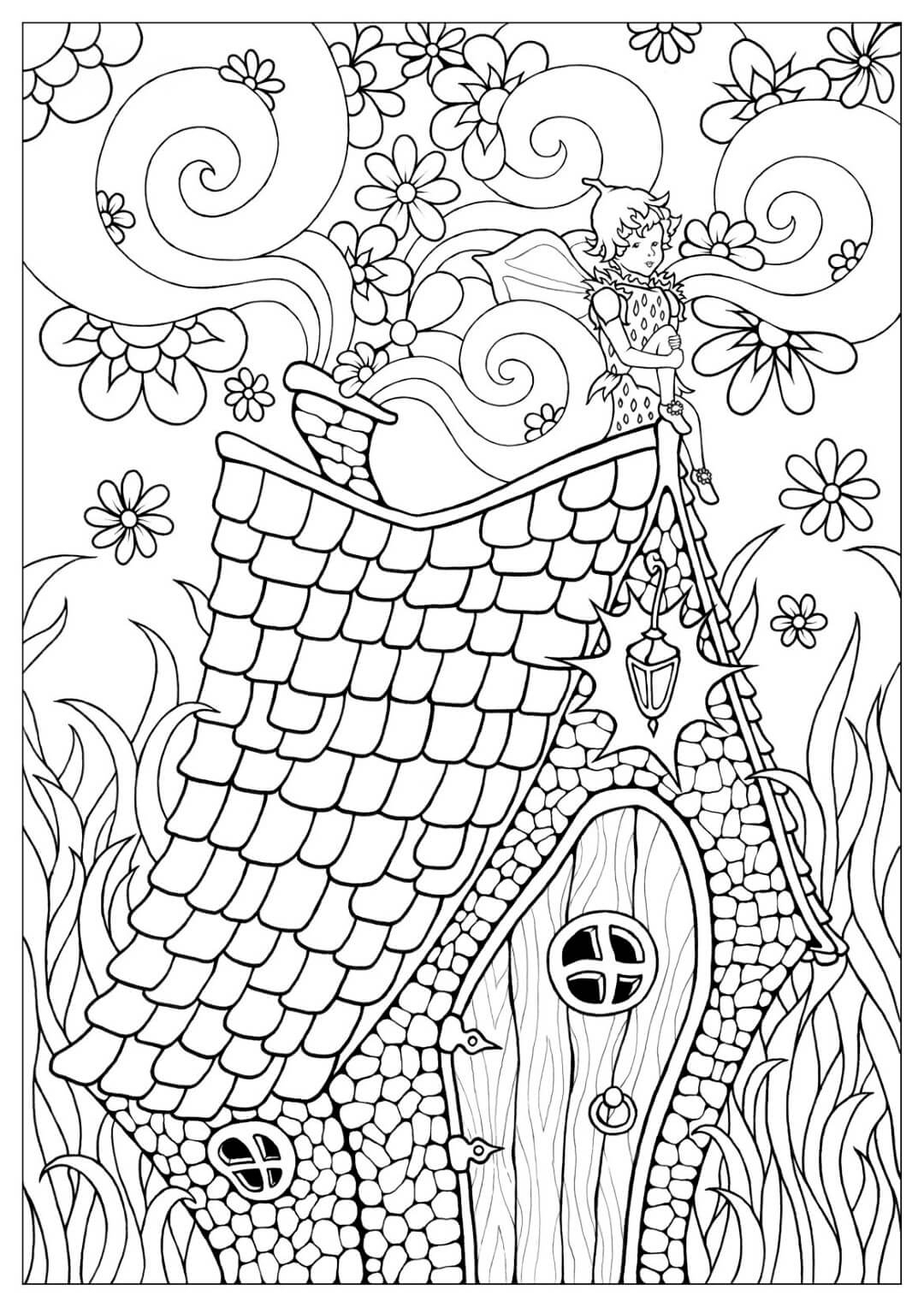 Fairy House Coloring Pages Printable Coloring Pages FREE