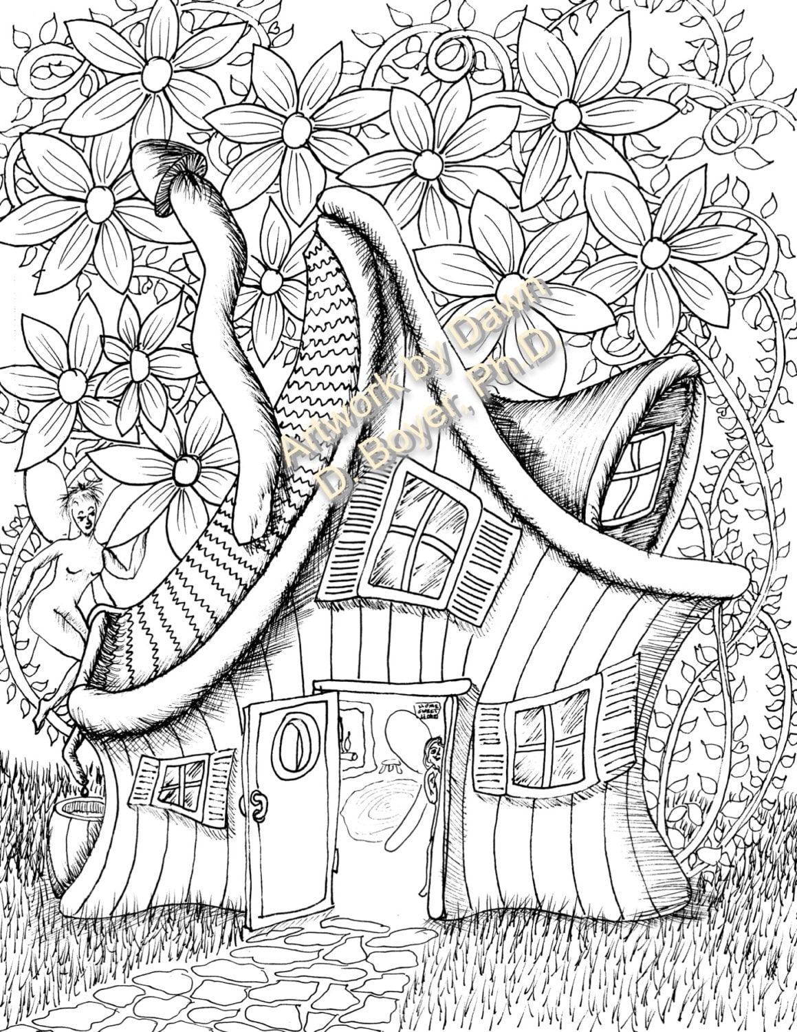 Fairy Houses And Fairy Doors Vol 3 And 4 Individual Coloring Pages From Print Books 5 Drawings Per Set 46 50 Etsy Canada