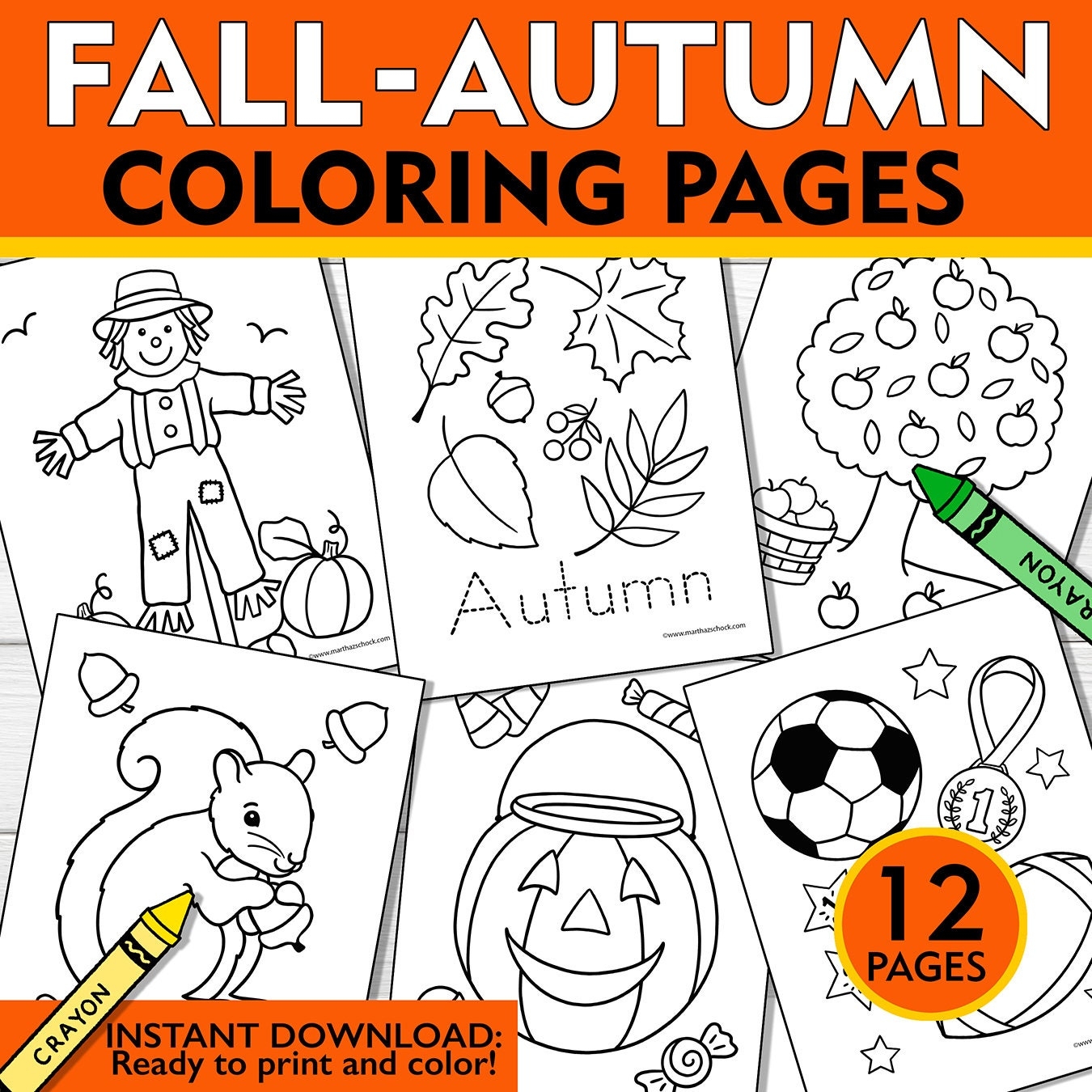 Free Fall Coloring Pages For Preschoolers