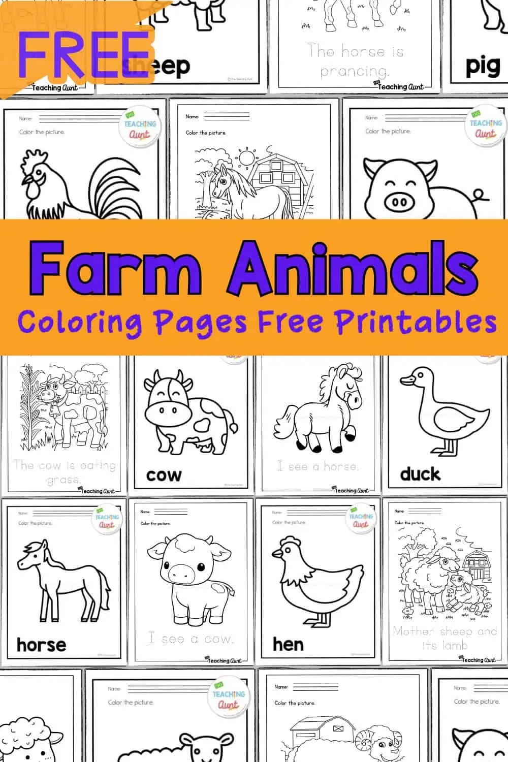 Farm Animals Printable Coloring Pages