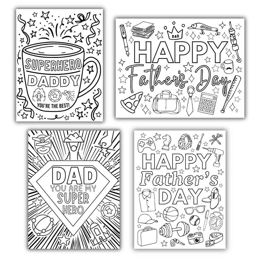 Happy Father's Day Coloring Pages Printable Free