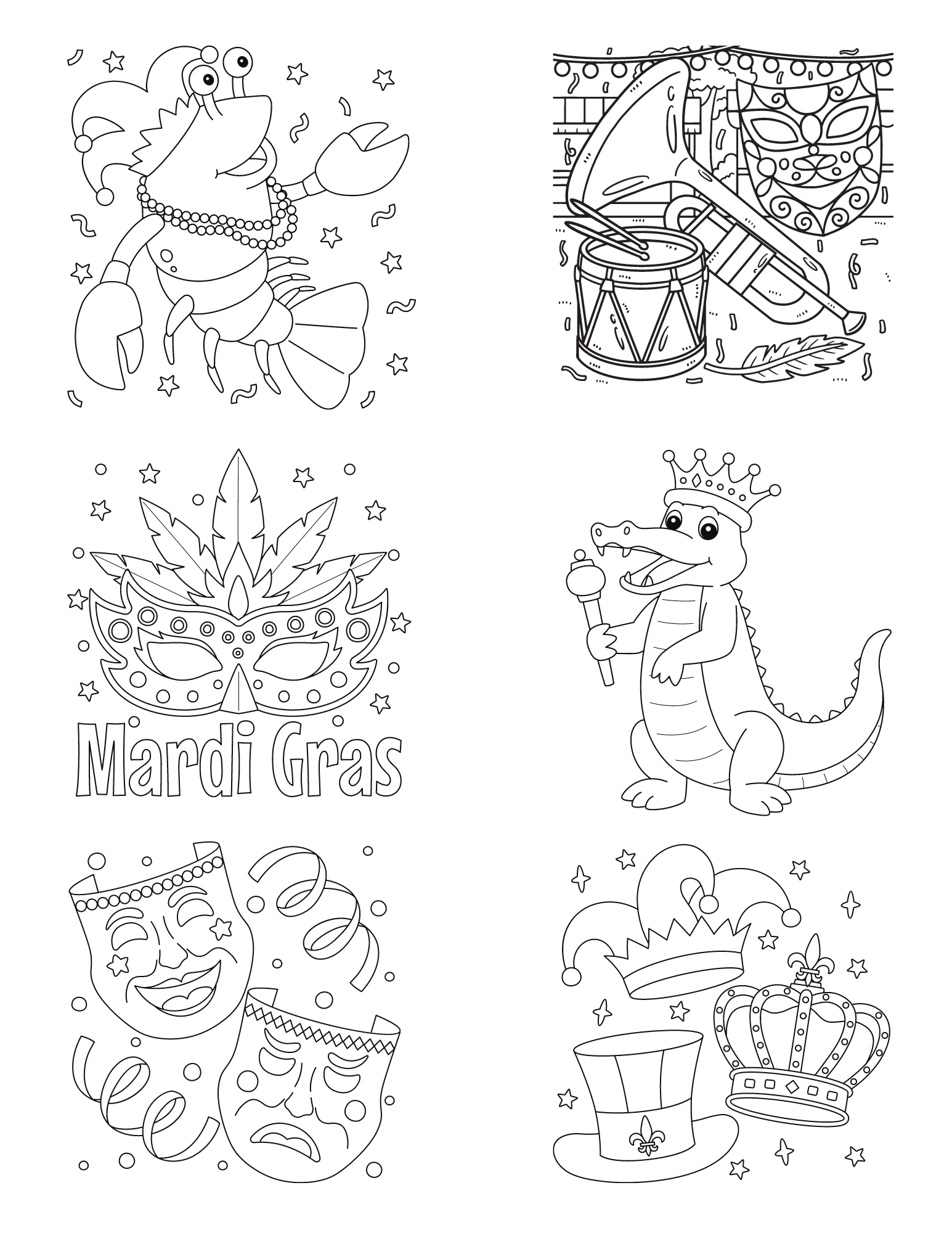 Festive Mardi Gras Coloring Pages Two Kids And A Coupon