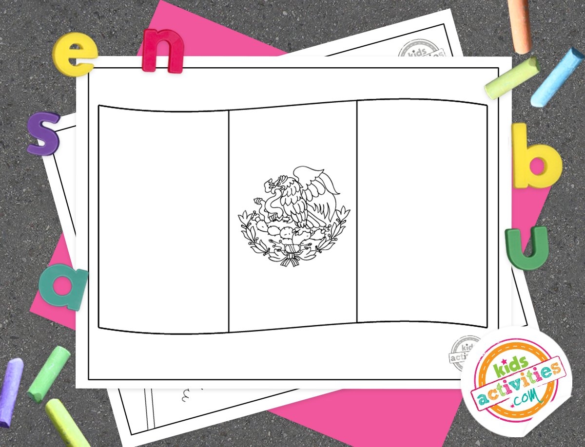 Mexican Flag Printable Coloring Page