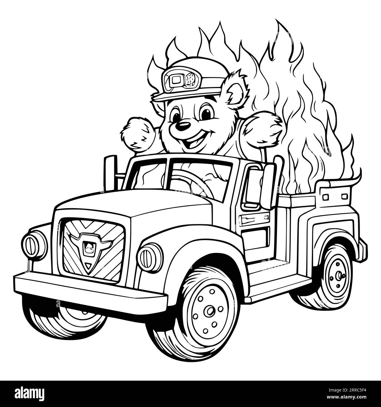 Fire Truck Coloring Page Free Printable Hi res Stock Photography 