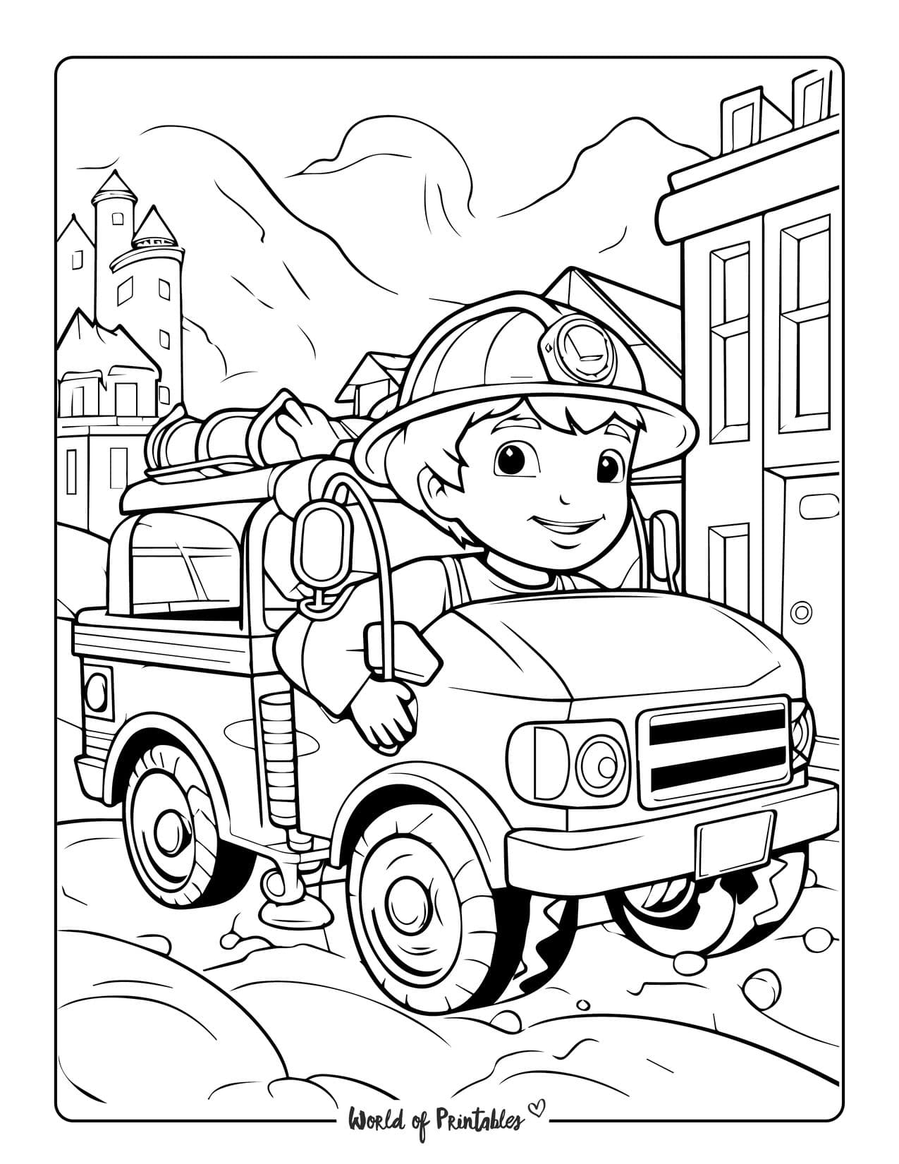 Fire Truck Coloring Pages For Kids U0026 Adults World Of Printables
