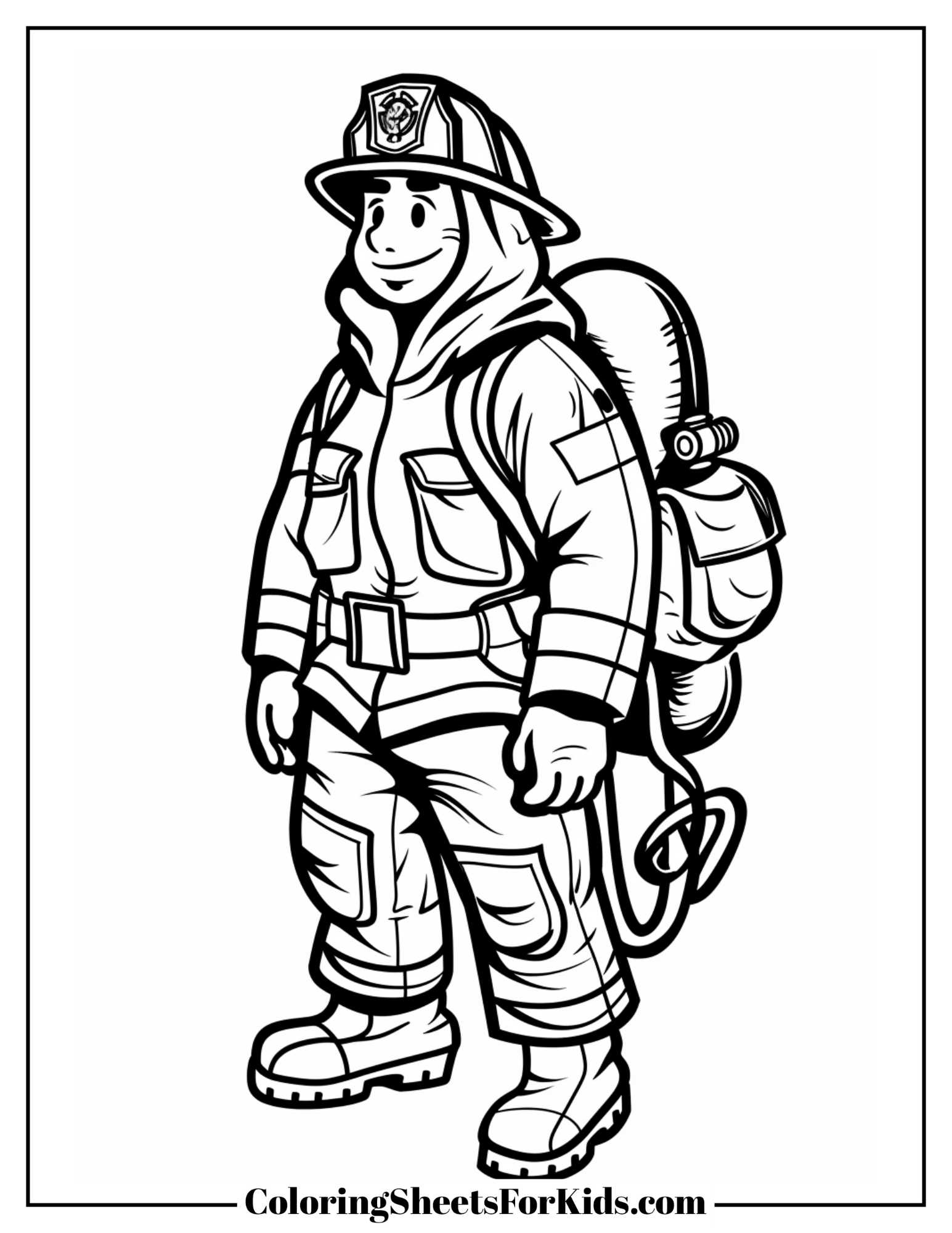 Fireman Printable Coloring Pages