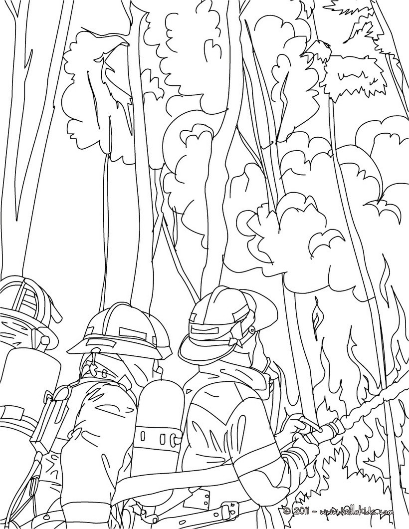 Printable Fireman Coloring Pages