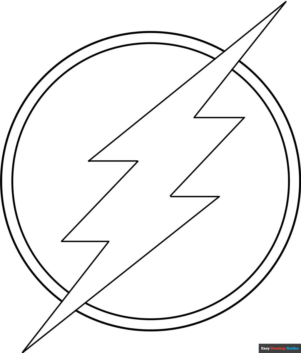 Flash Logo Coloring Page Easy Drawing Guides