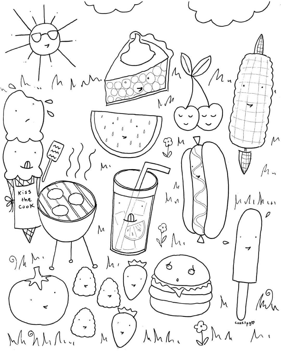 Printable Healthy Food Coloring Pages