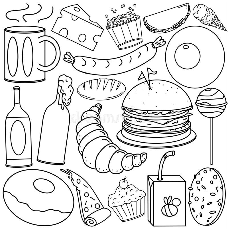 Healthy Food Coloring Pages Printable