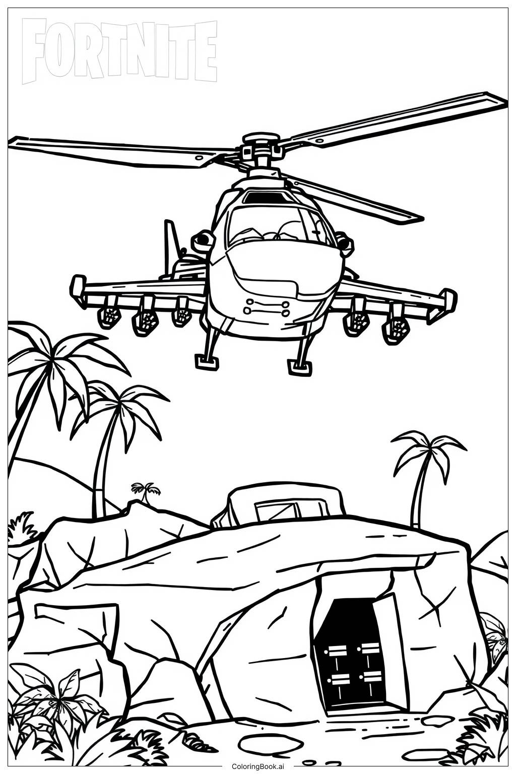 Printable Helicopter Coloring Pages