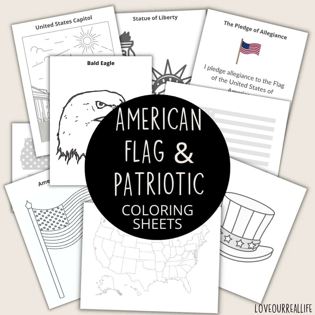 FREE American Flag USA Coloring Pages Printable PDFs Love Our Real Life
