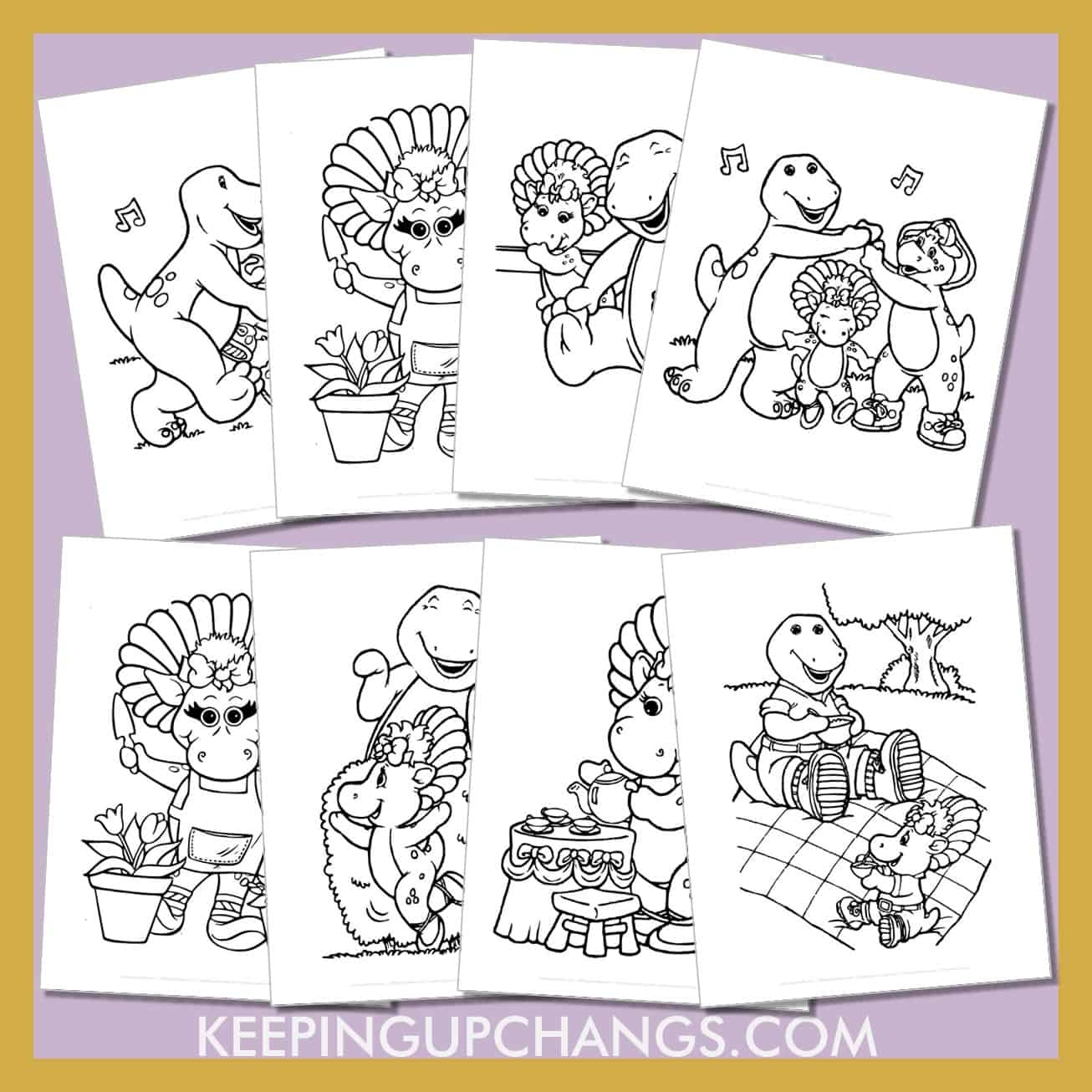 Printable Barney Coloring Pages