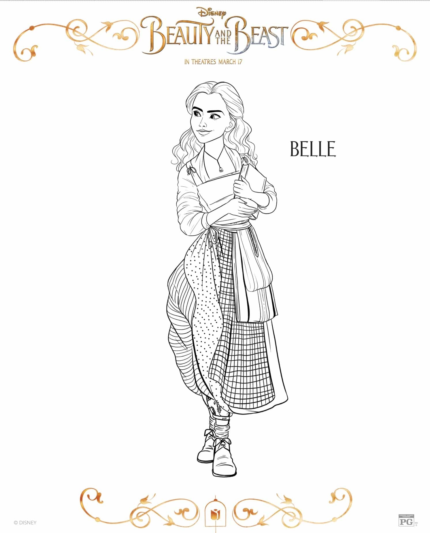 Free Beauty And The Beast Coloring Sheets Hispana Global