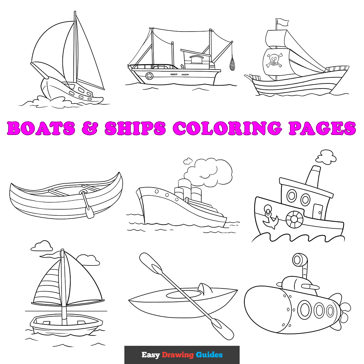 Free Boats And Ships Coloring Pages For Kids 11 Printable Sheets