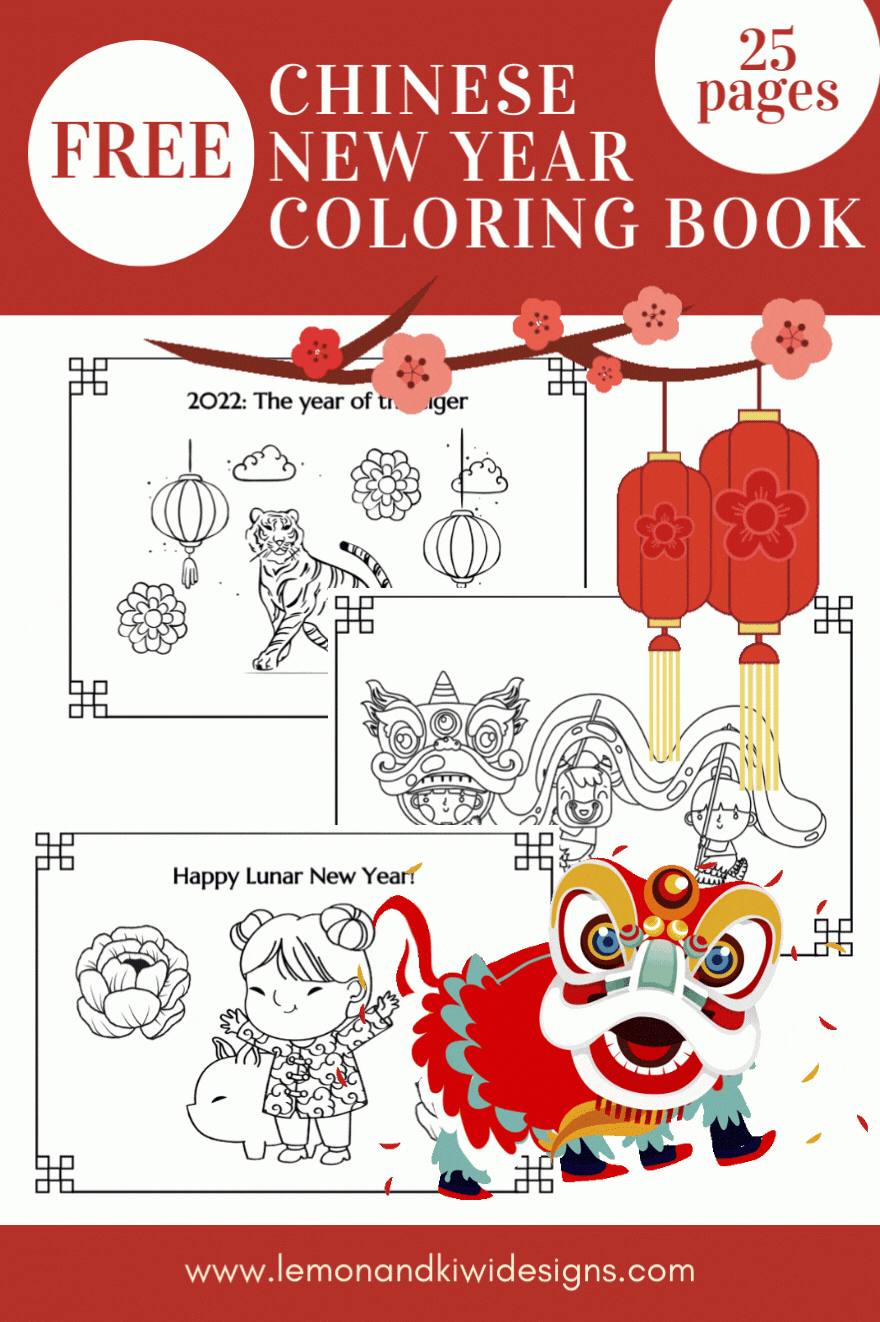 Free Chinese New Year Coloring Pages Lemon And Kiwi Designs