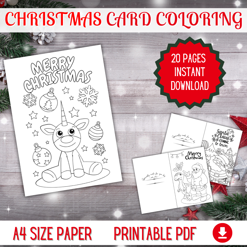 Free Printable Christmas Cards Coloring Pages