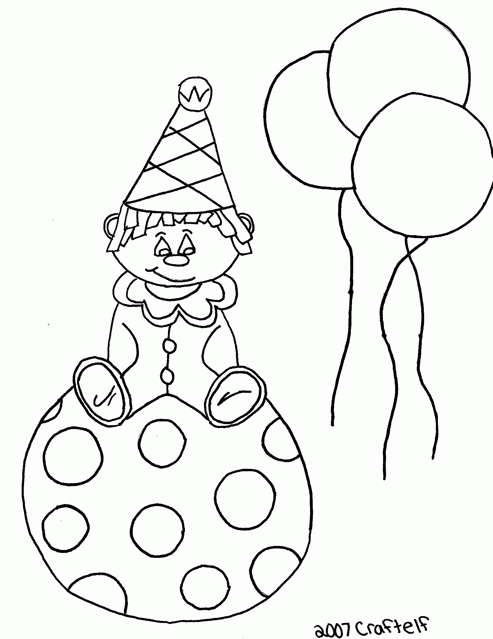 Free Clown Coloring Page