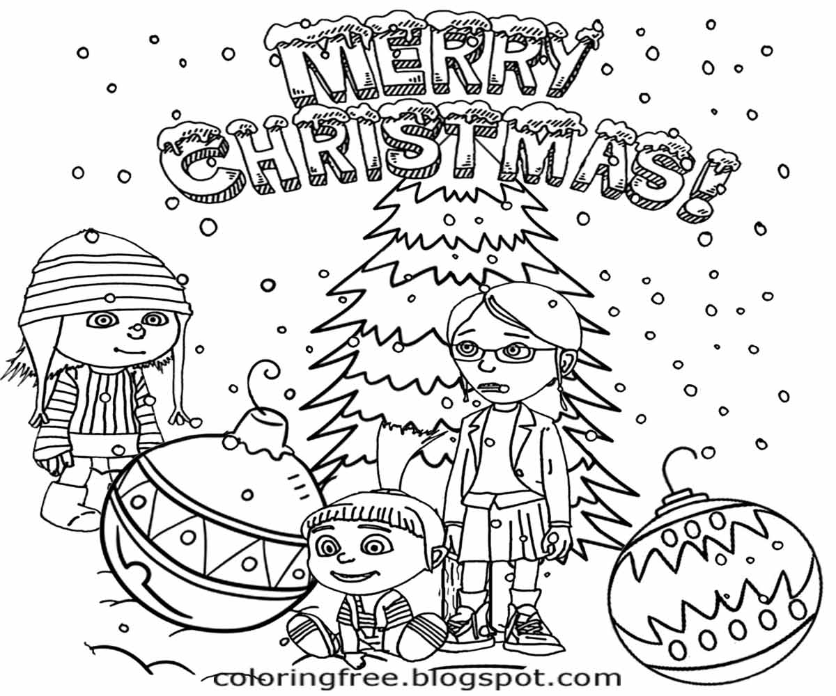 Free Printable Minion Christmas Coloring Pages
