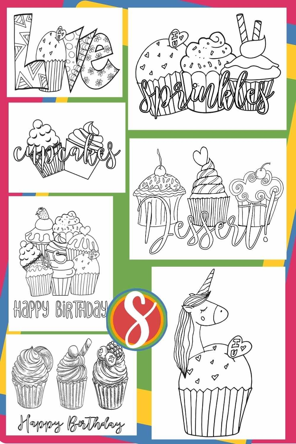 Free Cupcake Coloring Pages Stevie Doodles