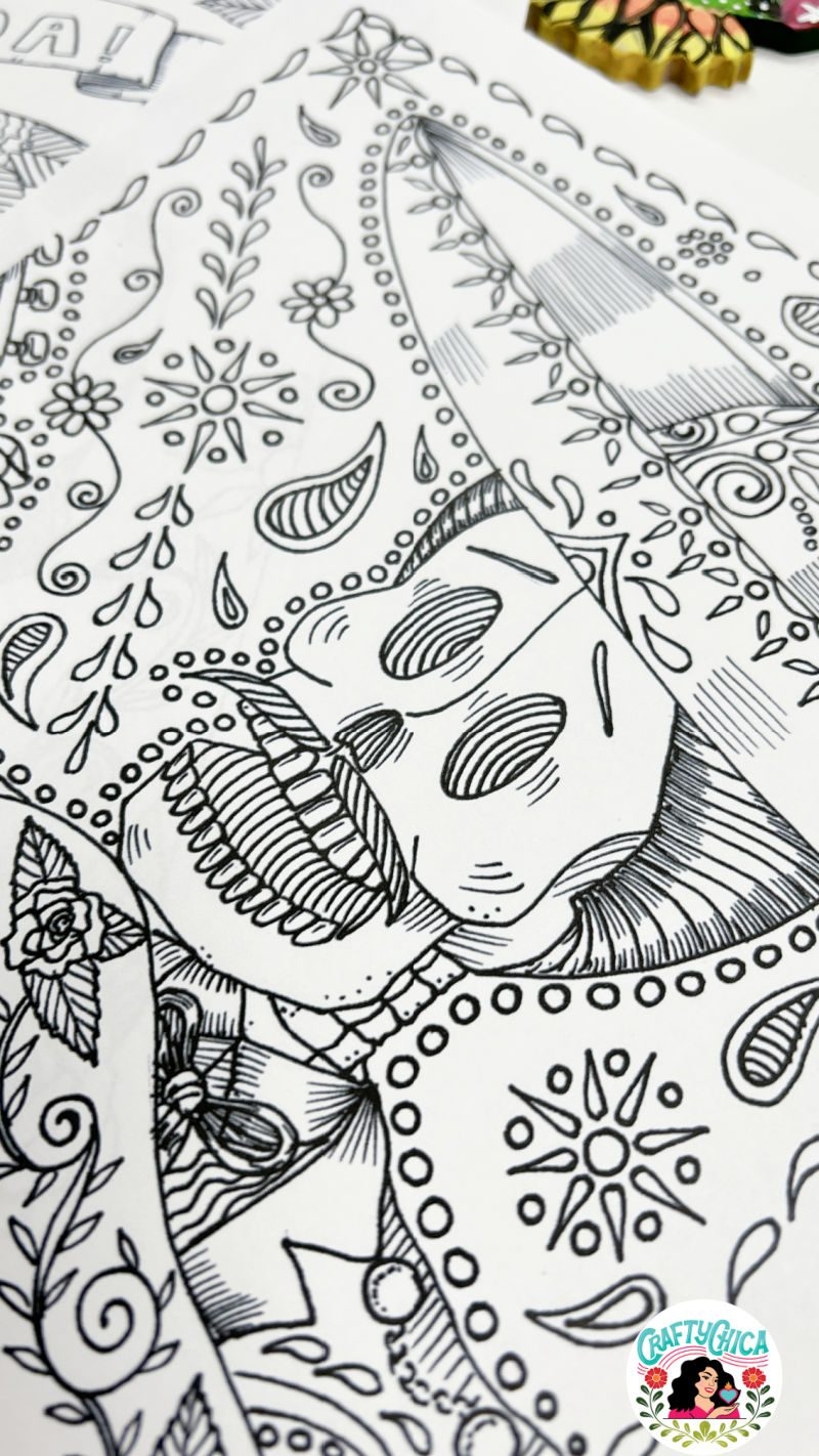 Day Of The Dead Free Coloring Pages