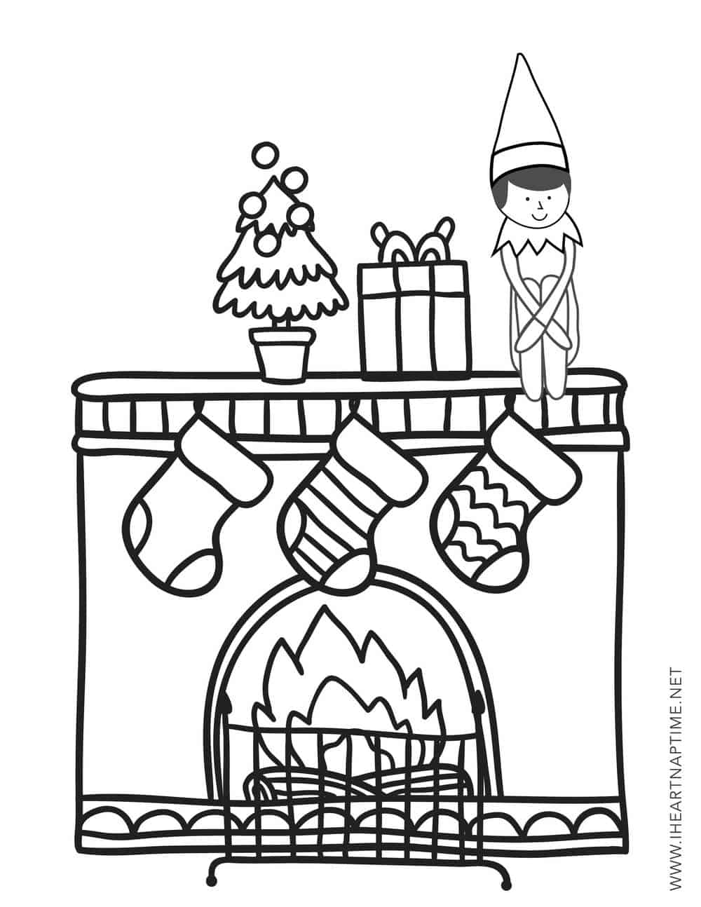 Free Coloring Pages Elf