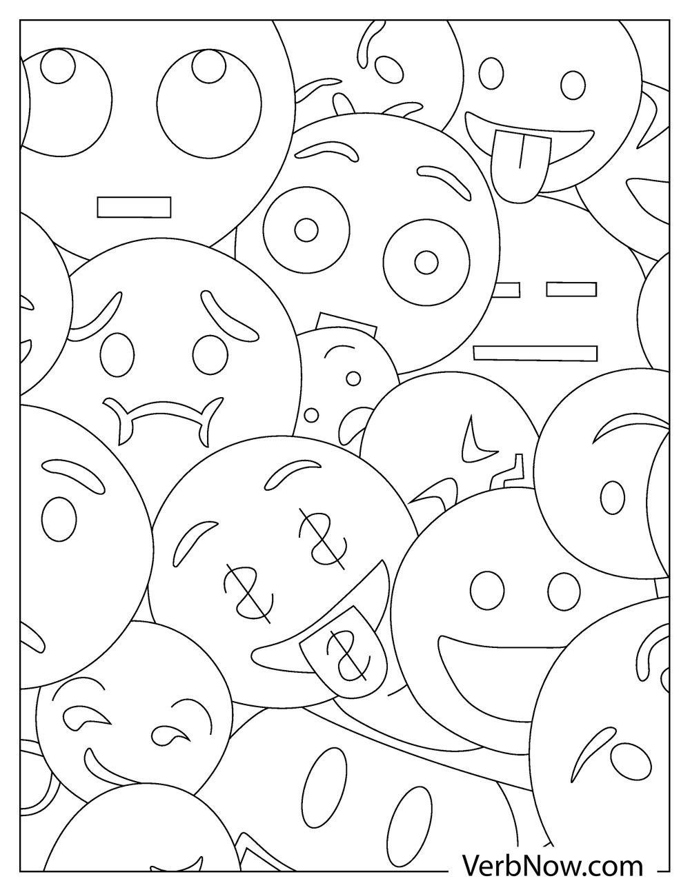 Free EMOJI Coloring Pages For Download Printable PDF 