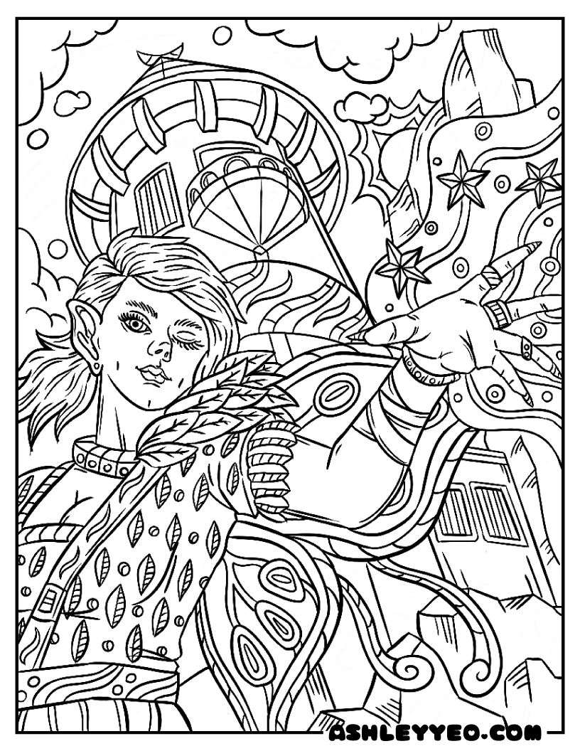 Free Fantasy Coloring Pages For Adults Ashley Yeo