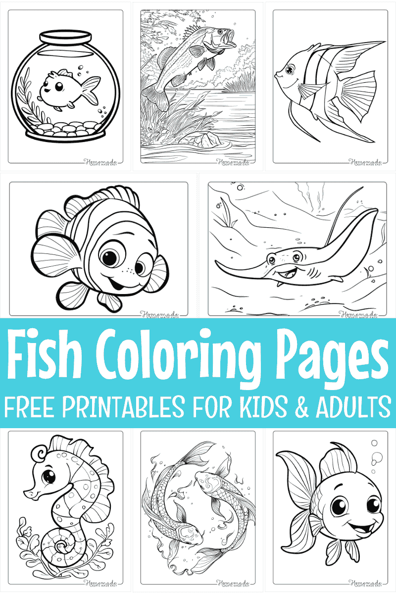 Free Fish Coloring Pages For Kids U0026 Adults PDF Printables 