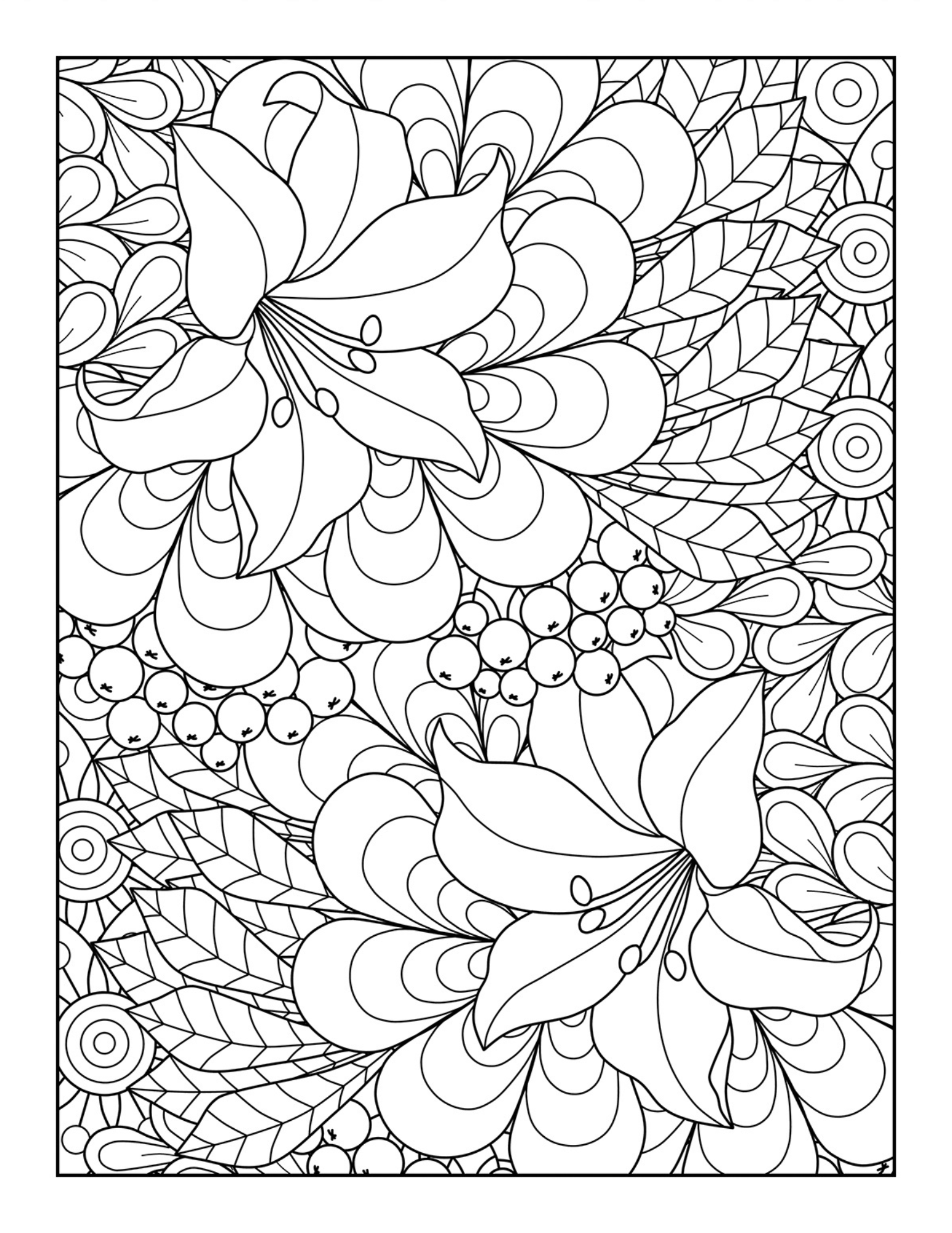 Free Adult Flower Coloring Pages