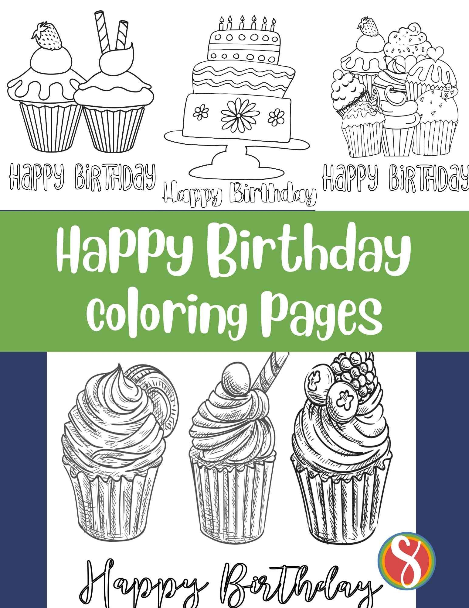 Birthday Cake Coloring Pages Free
