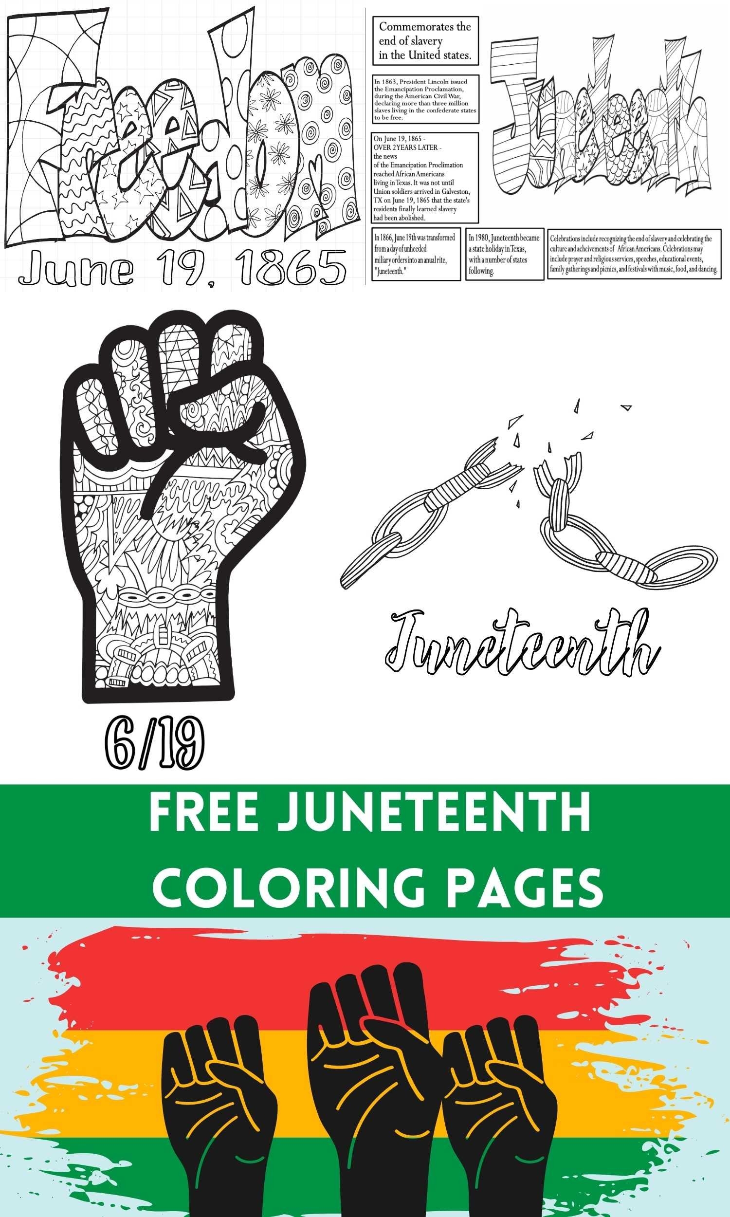 Free Juneteenth Coloring Pages Stevie Doodles