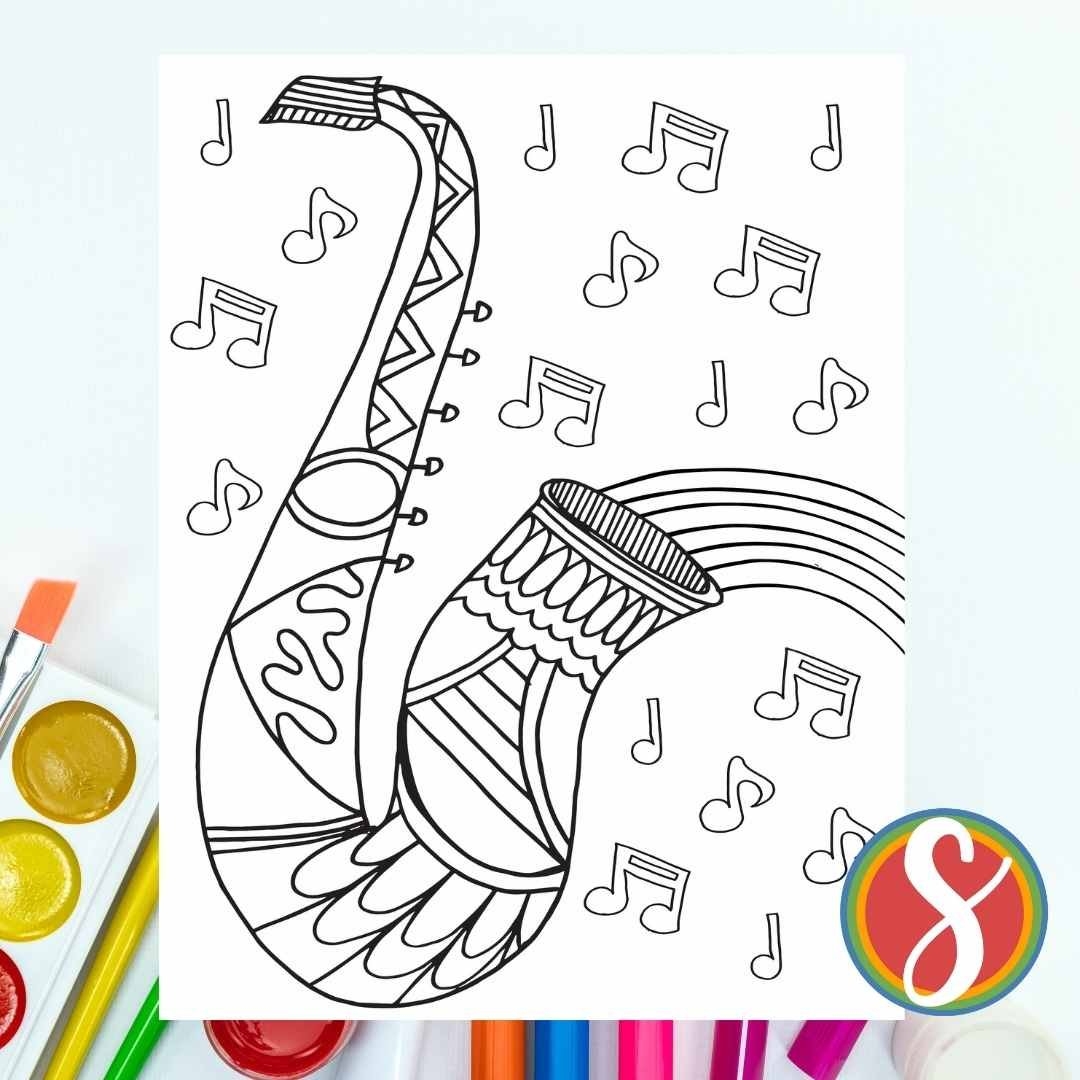Free Music Coloring Pages Stevie Doodles